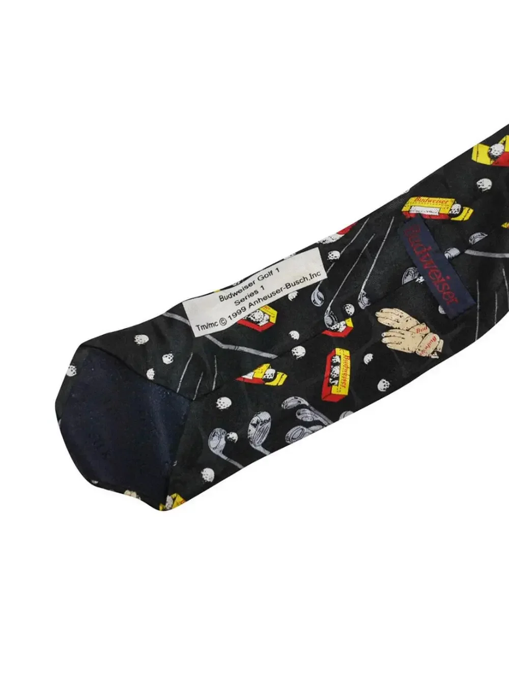 Vintage Budweiser Golf Beer 1999 Anheuser Busch Pattern Mens Tie